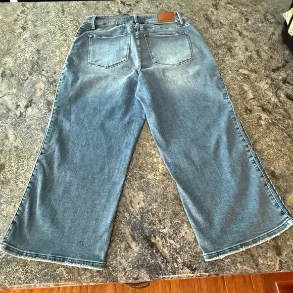 Judy Blue Forgetting You Cropped Blue Jeans with Braided side Detail 16 W - Picture 15 of 15